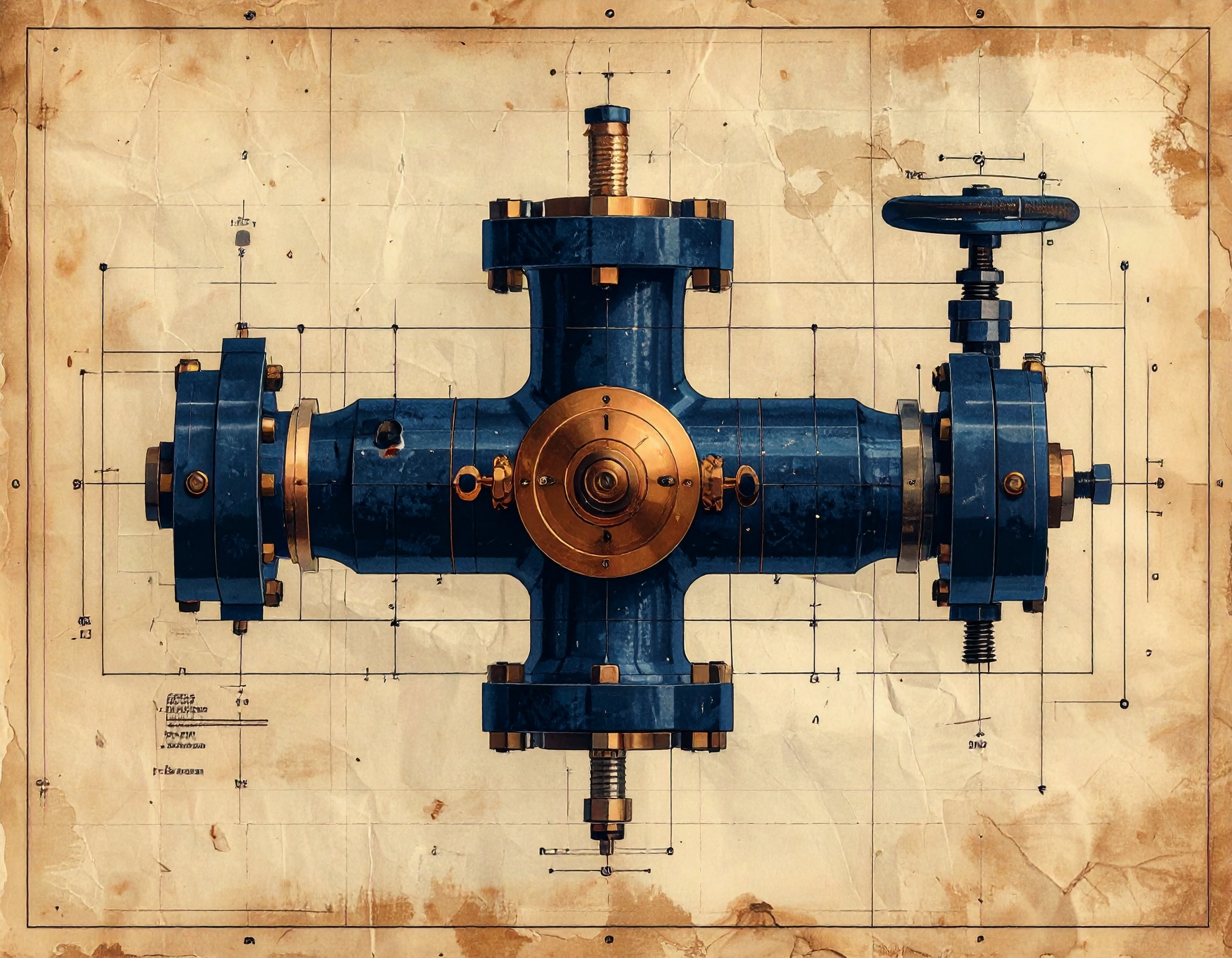 Technical patent schematic of a pressure relief valve cross-section rendered in charcoal and copper ink